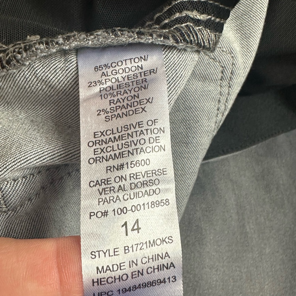 Democracy Modern Ab solution High Rise Ankle Length Grey Skinny Jeans Size 14 - Picture 11 of 11